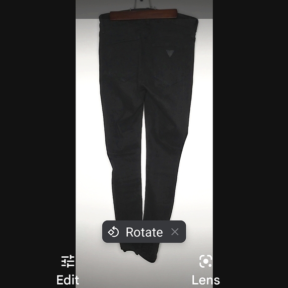 Women's guess jeans black distressed curvy fit  High Waisted - Picture 3 of 3